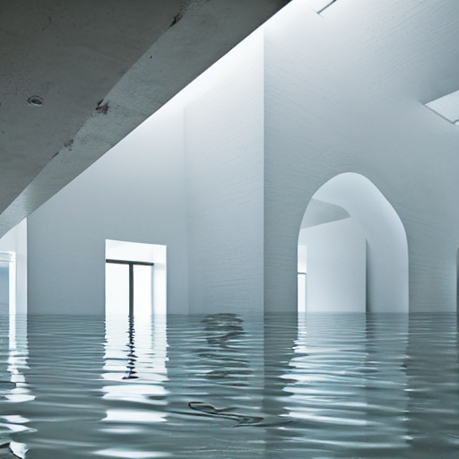 Interior Of A Flooded Building