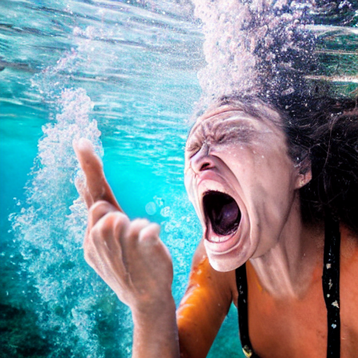 Woman screaming underwater