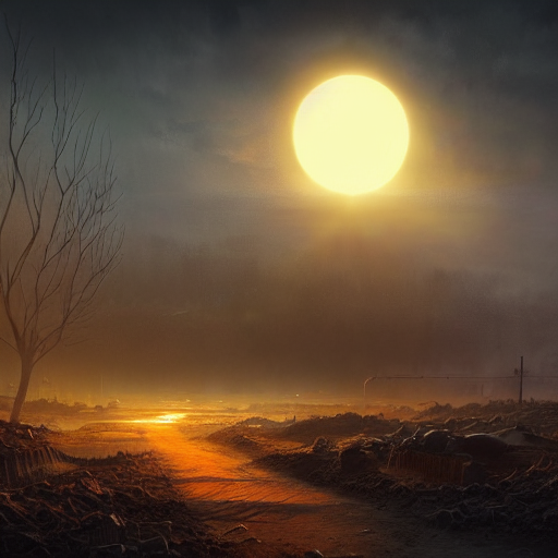 prompthunt: eerie black sun rises over a wasteland, highly detailed ...