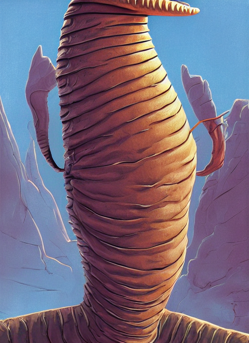 prompthunt: portrait of Sandworm from Beetlejuice in Society (1989), highly  detailed, centered, solid color background, digital painting, artstation, concept  art, smooth, sharp focus, illustration, peter giancola, Joseph Christian  Leyendecker, Les