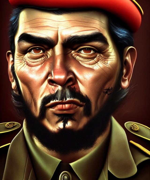 ernesto che guevara and fidel castro, highly detailed face!!!, true anatomy!, extremely detailed!, digital painting, unreal engine 5, art by tom bagshaw
