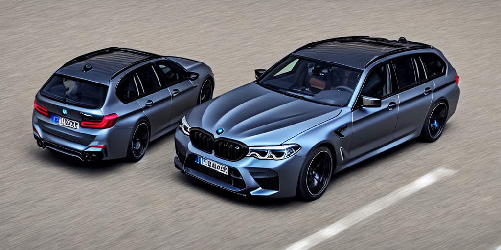 prompthunt: “2019 BMW M5 Wagon, dark metallic grey, ultra realistic, 8k,  high detail”