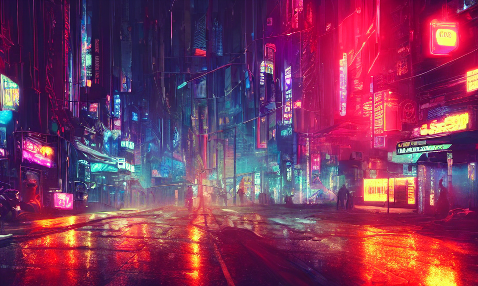 Cyberpunk Street Neon Night Wallpaper 4K