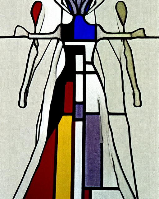 prompthunt: digital art, centered full body of elven bride , by piet  mondrian, de Stijl art mouvement, Abstract art, trending on artstation,