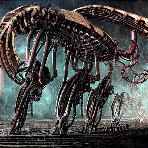 prompthunt: highly evolved biomechanical phyrexian dreadnought plus