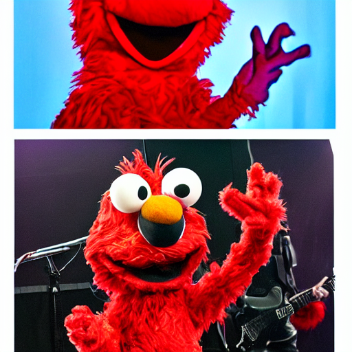 prompthunt: elmo in a metal
