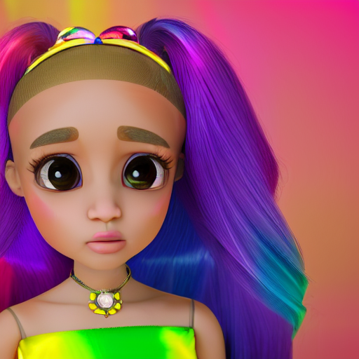 prompthunt: A head and shoulders portrait of an extremely cute and adorable  Prismatic Spectrum Cosmic Magical Girl Ariana Grande Bratz Doll Dora from  the Rainbow Sky Paradise playing Dance Dance Revolution at