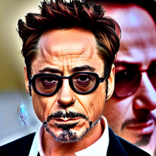 prompthunt: Robert Downey Jr. with a very tired and tired face rolls his  eyes, in a business black suit crossed his arms, stands indoors, the  background is blurred, focus in the foreground,