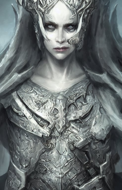 prompthunt: an concept art of the lich queen, pale hair, one eye ...