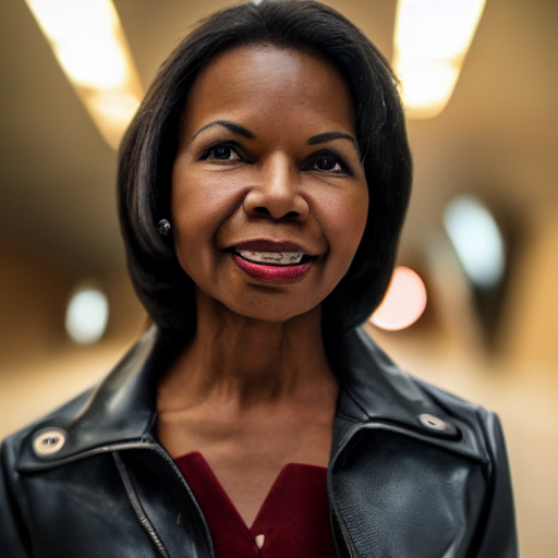 prompthunt: young woman Condoleezza Rice as Han Solo, XF IQ4, 150MP, 50mm,  F1.4, ISO 200, 1/160s, natural light, Adobe Photoshop, Adobe Lightroom,  photolab, Affinity Photo, PhotoDirector 365