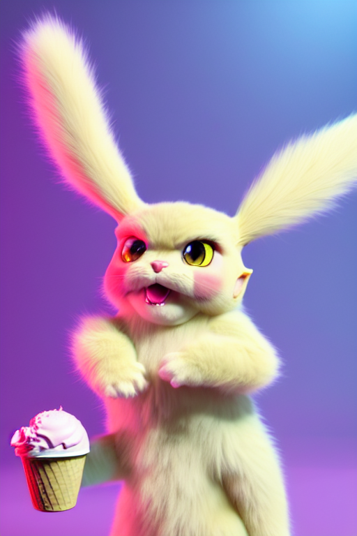 prompthunt: high quality 3 d render hyperrealist very cute pastel fluffy!  grumpy gargoyle cat hybrid eating giant ice cream full body, vray smooth,  in the style of detective pikachu, hannah yata charlie
