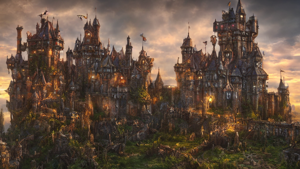 prompthunt: fantasy castle, steampunk, very very very beautiful scenery ...