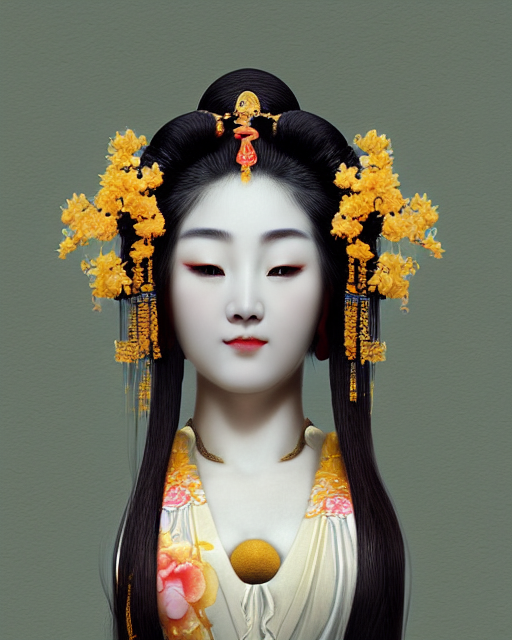 prompthunt the goddess of summer, chinese classical beauty, bust head