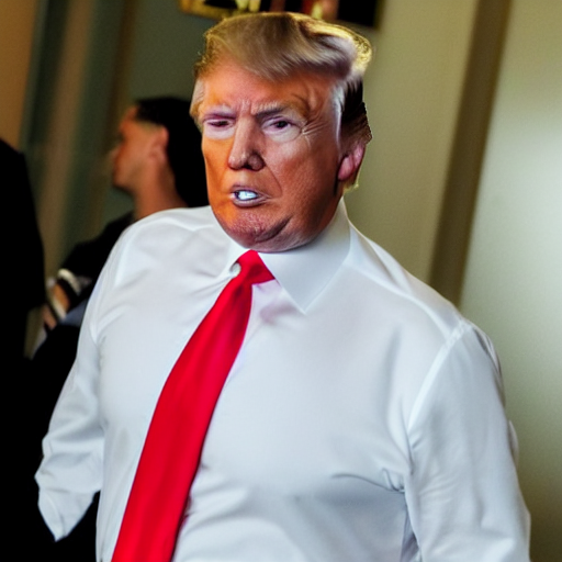 prompthunt: donald trump wearing white shirt and red tie