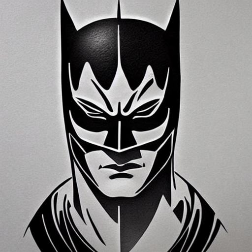 prompthunt: tattoo design, stencil, portrait of batman by artgerm