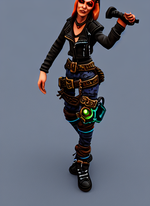 prompthunt: street punk young woman thief, stylized stl fantasy miniature,  3 d render, activision blizzard style, hearthstone style
