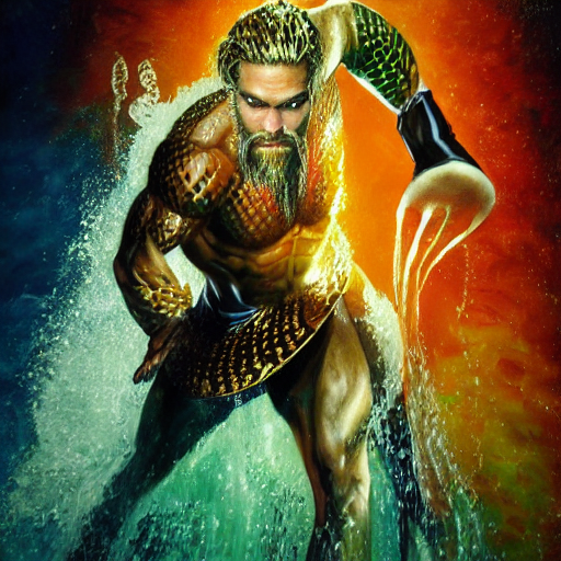 prompthunt: intricate five star portrait of aquaman boxing the jellyfish  man, oil on canvas, hdr, high detail, photo realistic, hyperrealism, matte  finish, high contrast, 3 d depth, centered, masterpiece, vivid and vibrant