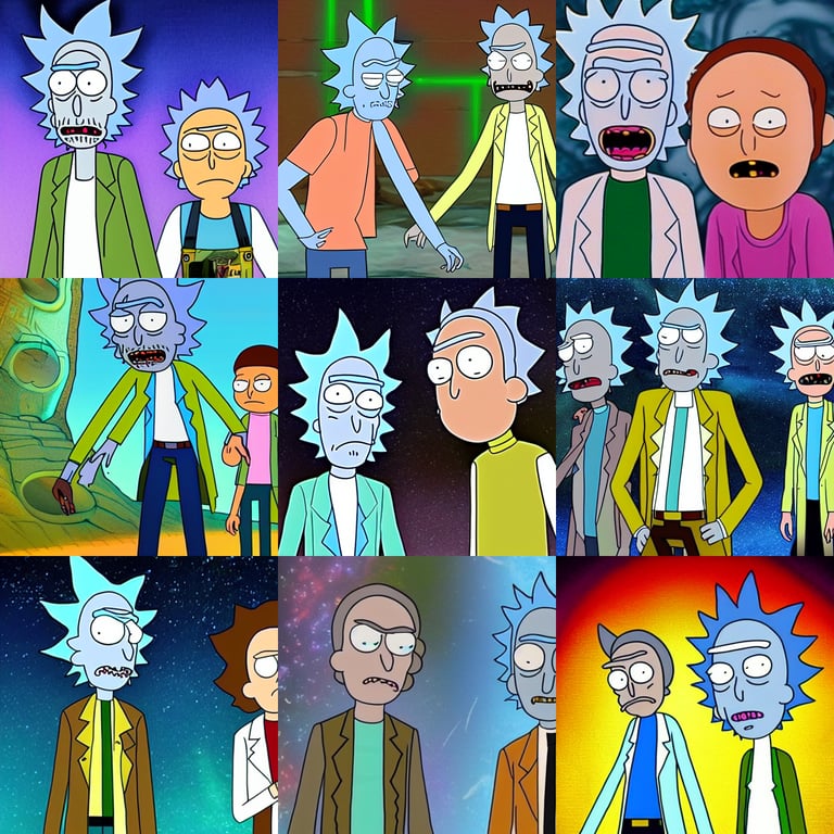 Hyper realistic Rick and Morty