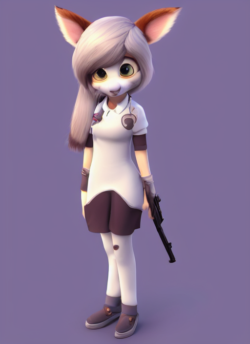 Female mouse furry, cute anime profile picture, wear