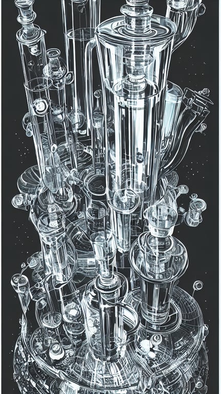 prompthunt: a majestic futuristic expensive glass bubbler percolator water  bong, two point perspective, furniture, high details, bold line art, by  vincent di fate and joe fenton, inking, etching, screen print, masterpiece,  trending
