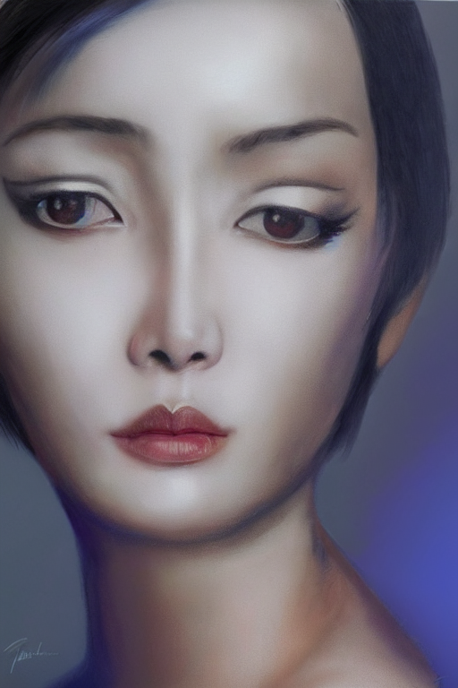prompthunt hyperrealism close portrait of ada wong, wearing silver