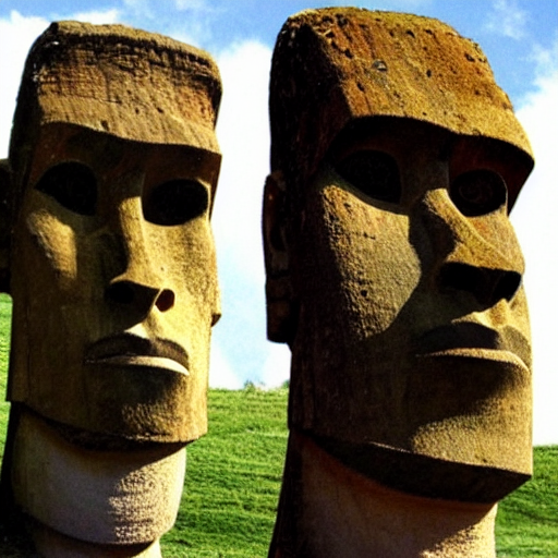 prompthunt: gigachad face as an Easter island head