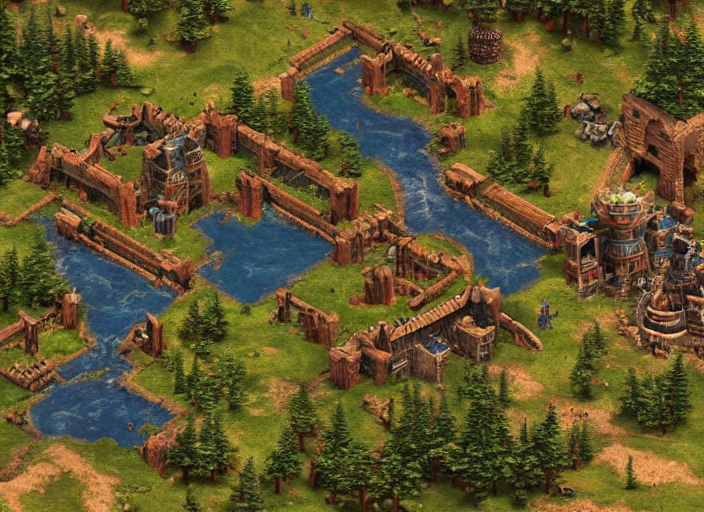 prompthunt isometric map of age of empires video game, procedural, top