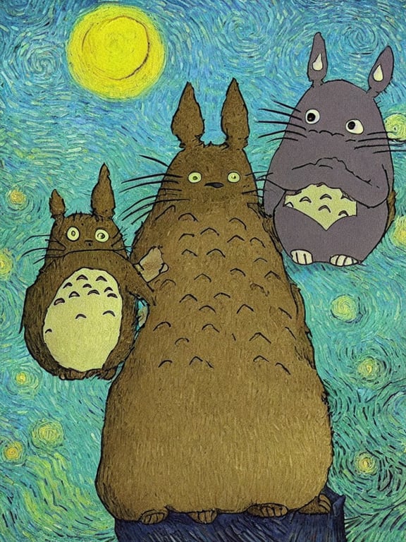prompthunt: “Totoro by Vincent Van Gogh”