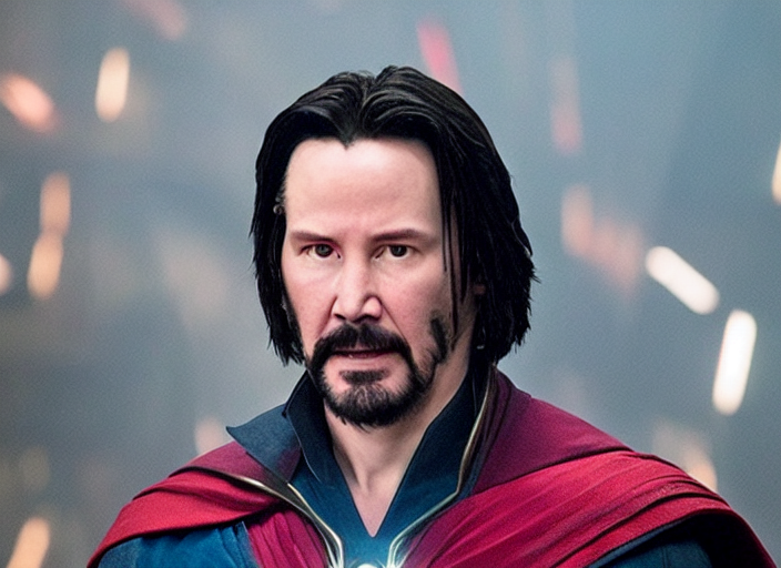 prompthunt movie still of keanu reeves as doctor strange