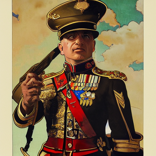 prompthunt side portrait of benjamin netanyahu wearing ornate marine