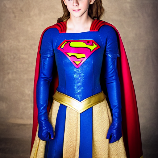 prompthunt Medieval Supergirl cosplay by Emma Watson, seductive gaze
