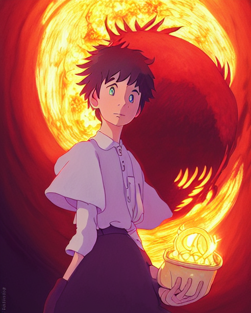 Calcifer from the movie Howl's Moving Castle.