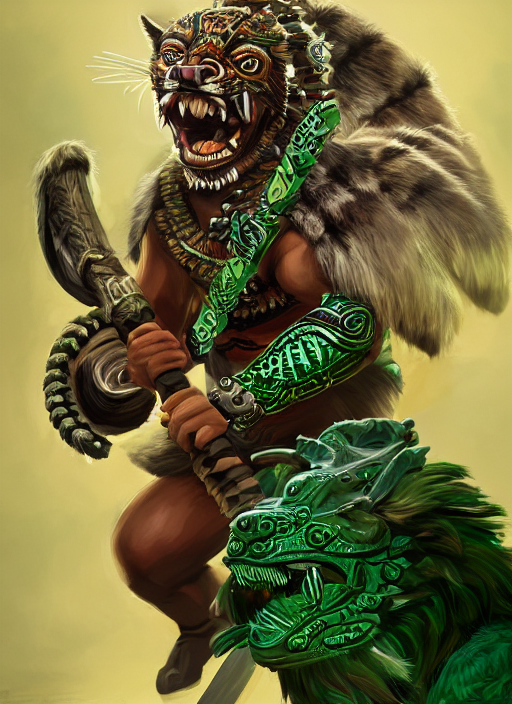 Aztec Jaguar Warrior Art