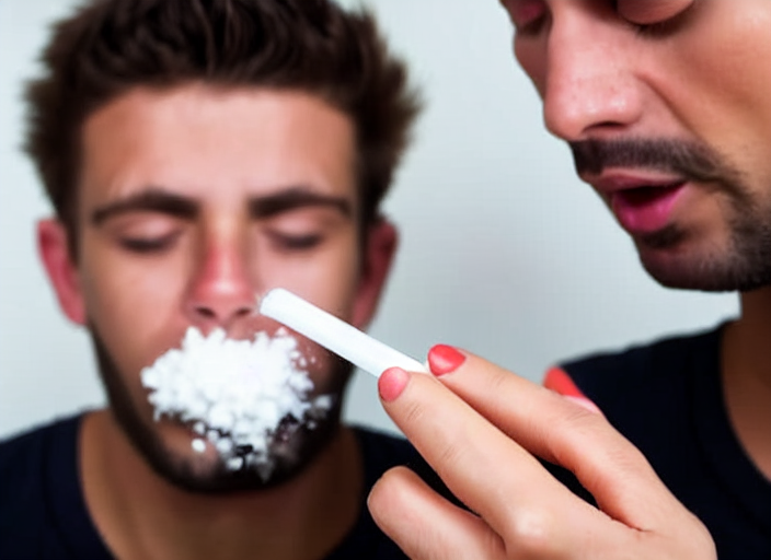 prompthunt a man snorting cocaine with a straw