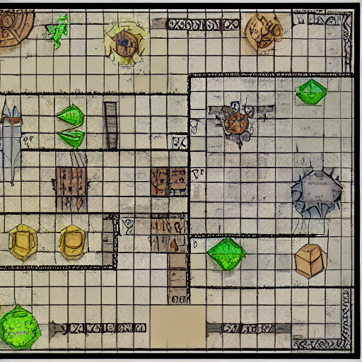 prompthunt: a d &amp; d battle map with grid, dndmaps, top - down view