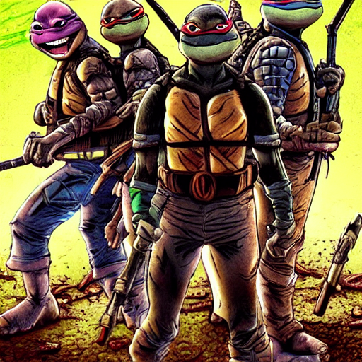 prompthunt: Super realistic image of the Teenage Mutant Ninja