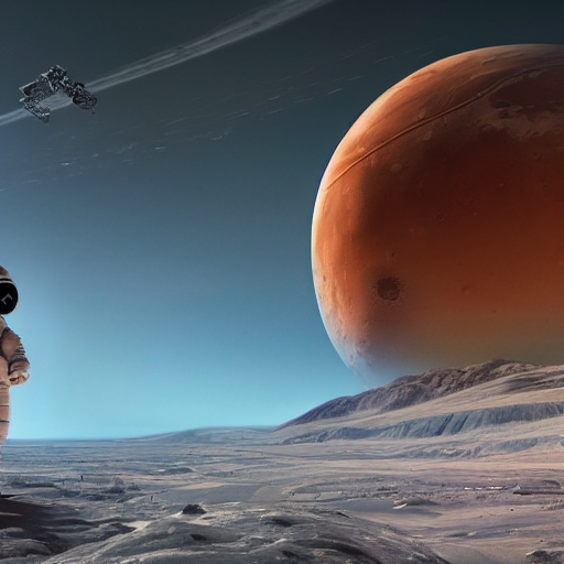 prompthunt: extreme long shot of a soviet cosmonaut in mars, mets for ...