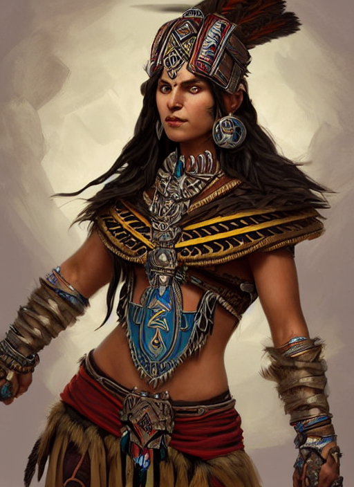 prompthunt: portrait of an athletic aztec woman shaman as a diablo 3 ...