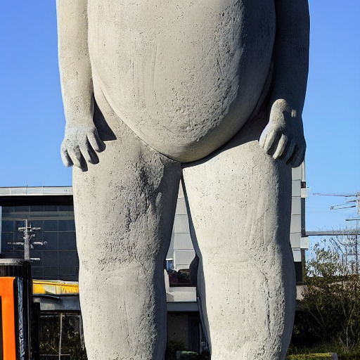 prompthunt: SCP-173 is a reinforced concrete sculpture of unknown origin  measuring 2.0 meters tall and weighing approximately 468 kg. The statue is  vaguely humanoid in shape, although improperly proportioned. Traces of  ketchup