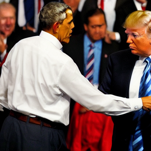 prompthunt: barack obama and donald trump engage in a fist fight ...