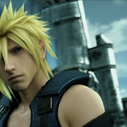 Final Fantasy 7 pre-rendered cutscene starring Jesse Eisenberg as Cloud Strife