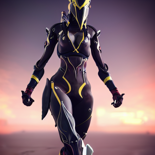 female warframe in anime outfit, 8k resolution, high detail, ULTRA REALISTIC VFX, reflections, octane render, CGSociety