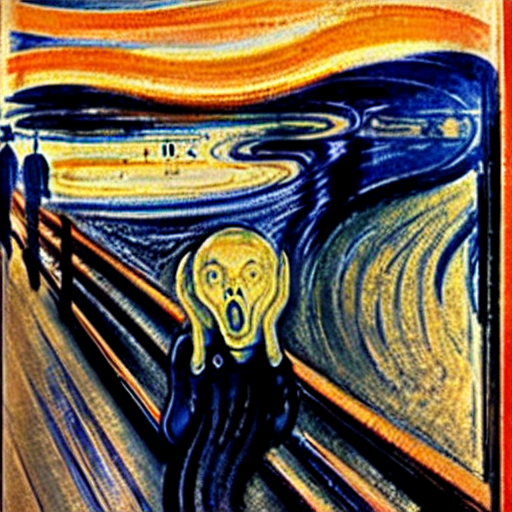 prompthunt the scream by edvard munch, japanese landscape in