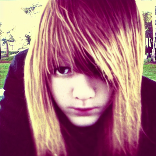 emo teenage girl selfie in 2005. Myspace profile picture