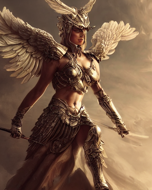 prompthunt: epic presentation of a valkyrie, detailed armor with white