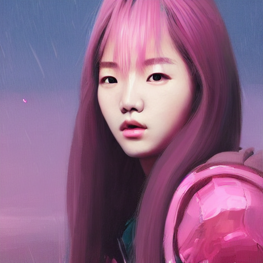 prompthunt: “ a portrait of lee chae dam from blackpink, rainy background,  pink bright art masterpiece artstation. 8 k, sharp high quality artwork in  style of jose daniel cabrera pena and greg