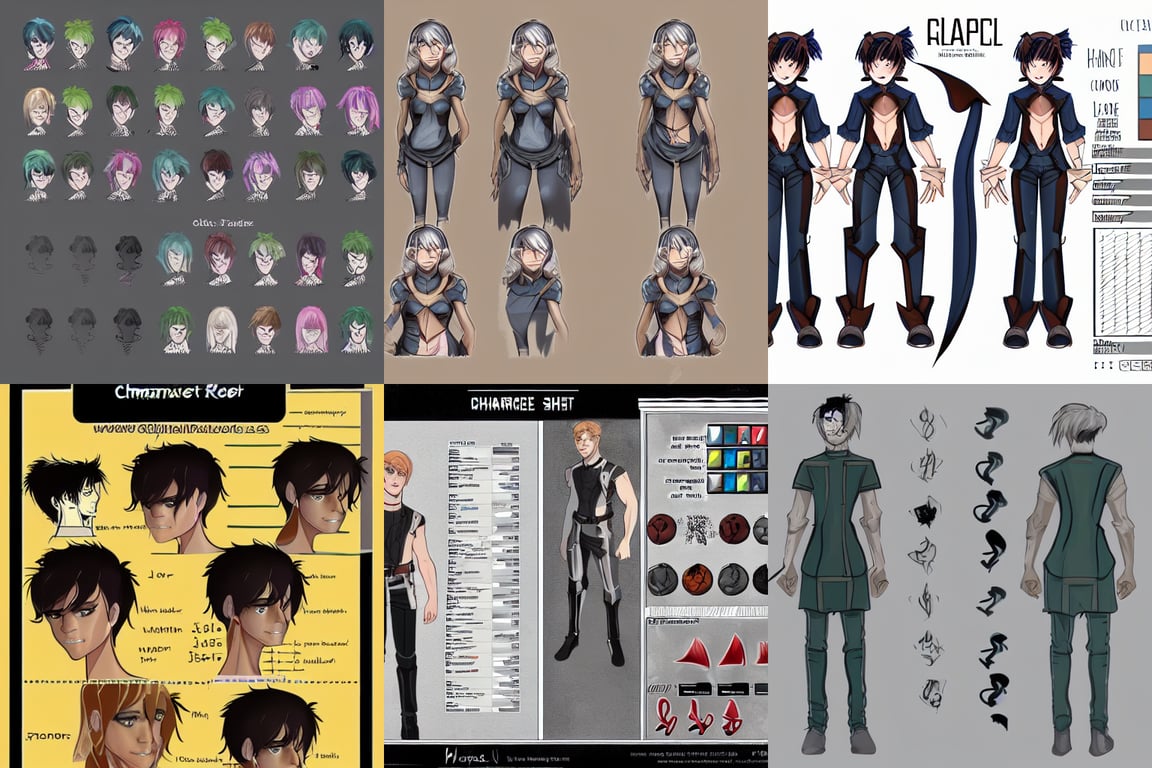 Prompthunt Character Reference Sheet For An OC Digital Art