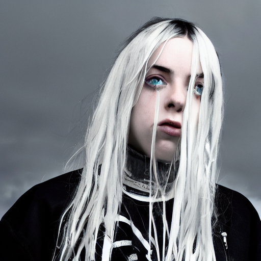 prompthunt: Giant Billie Eilish taller than a skyscraper, detailed, 4k