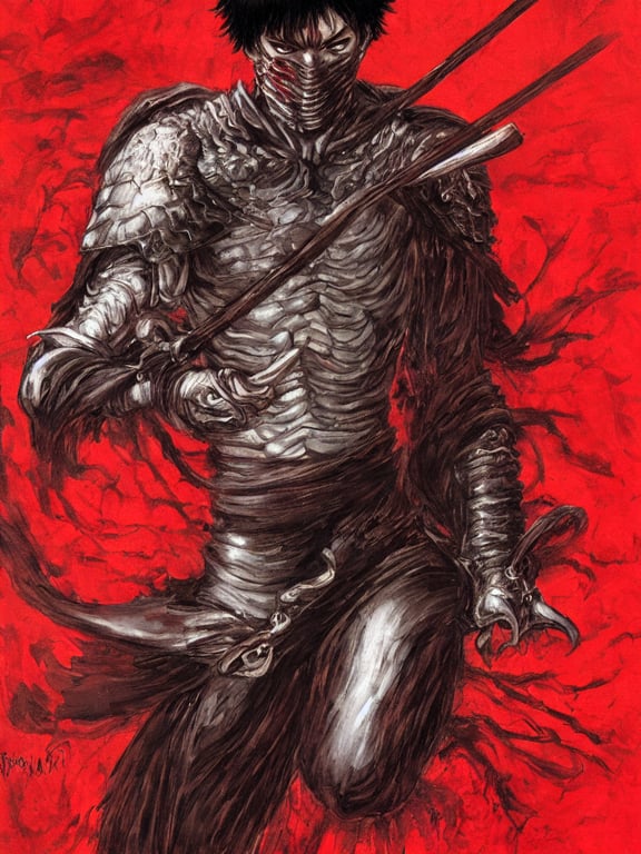 prompthunt: the black swordsman guts from berserk painted by francisco ...