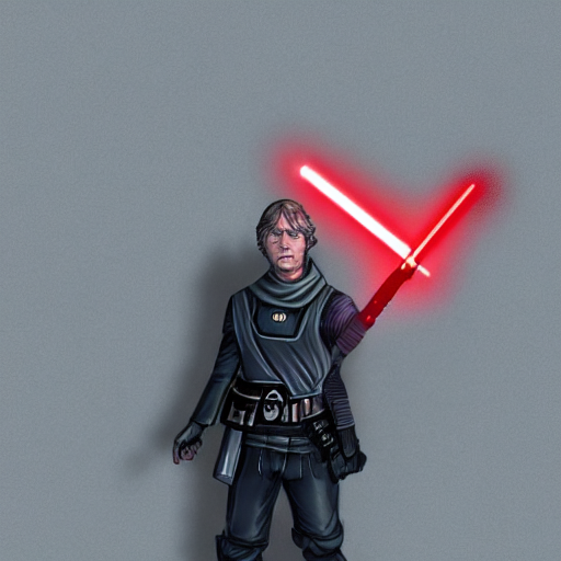 prompthunt: Luke Skywalker evil, in an inquisitor uniform, red lightsaber,  Death Star hallway, trending on artstation, by tony santiago